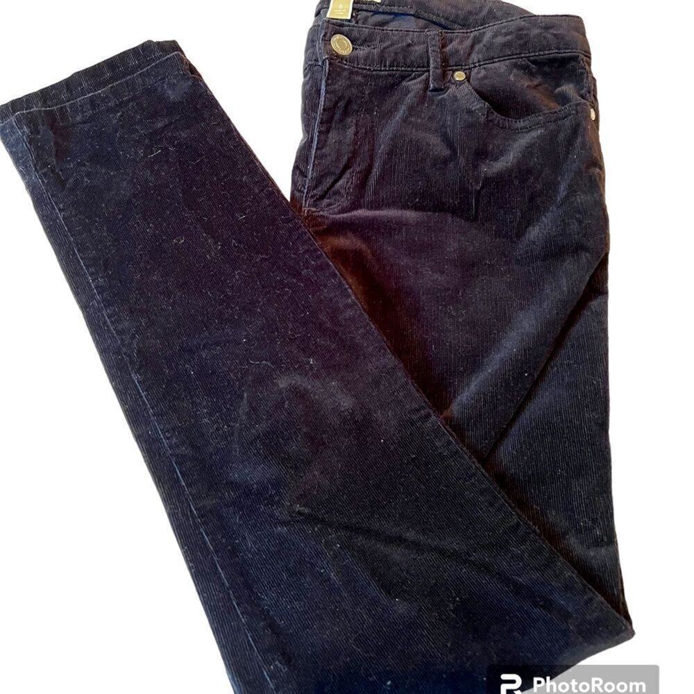 Michael Kors pants black stretch fine corduroy skinny 5 pocket Sz 6